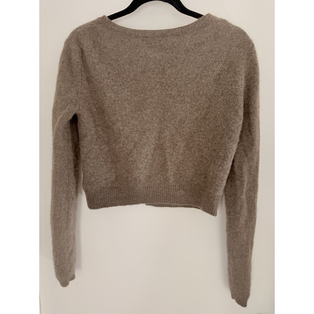 Reformation Cacao Brown Clara Cashmere Crew Women’s Cardigan Size XS - Picture 6 of 8